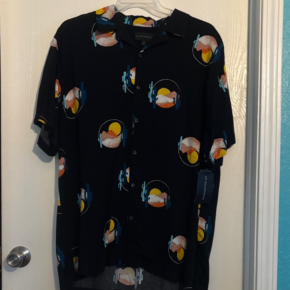 Black Patterned Men's Shirt